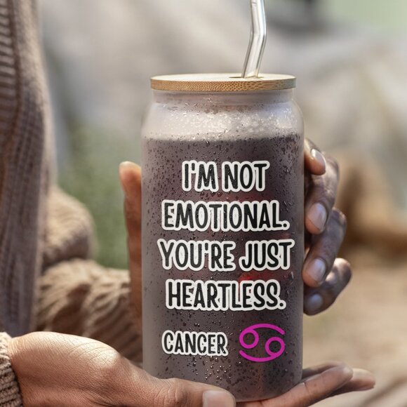 Funny Cancer Tumbler, Zodiac Sign Gift for June July Birthday, Horoscope Cup - Picture 3 of 7